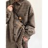 Japanese Style Vintage Loose Plaid Shirt Male and Female Trendy Brand Spring and Autumn All-Match Couple Shirt Pu Shuai Casual Long Sleeve Coat