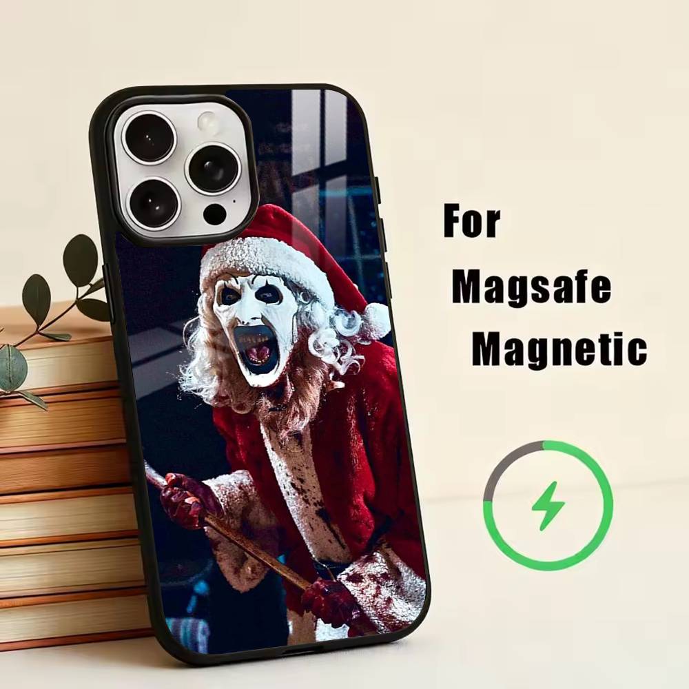 Gothic-Terrifier-Art the Clown Phone Case For iPhone17,16,15,14,13,12,11 Plus,Pro Magnetic For Magsafe Wireless Charging