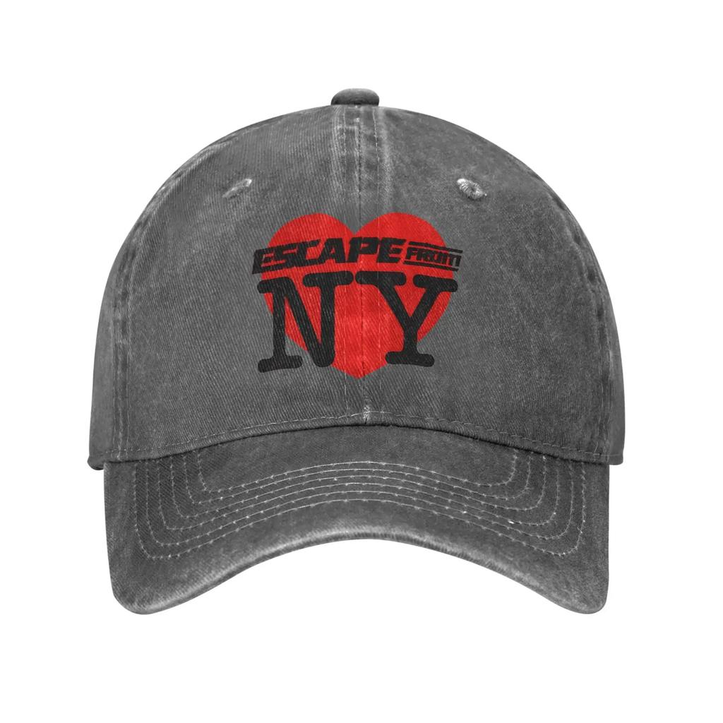 Unisex Escape From New York Snake Plissken Print Hats Vintage Distressed Denim Washed Baseball Cap Adjustable