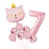 10 Pcs/set Girls Birthday Number Ballons Cartoon Aluminum Film Balloons New Jumbo Number Balloon