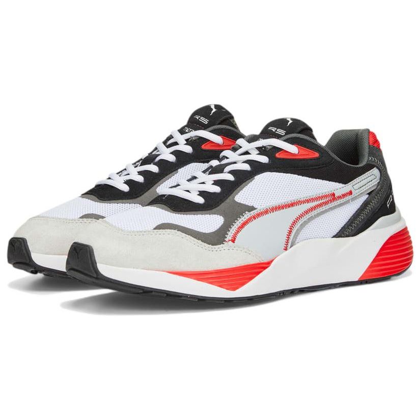 Puma Rs-Metric Mesh Round Toe Lace-Up Cushioning Low-Top Lifestyle Sneakers Unisex Sneakers White Black Red 386169-02