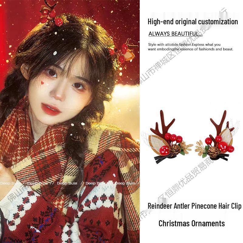 Праздничный обруч с рогами оленя для женщин - Рождественские аксессуары для волос