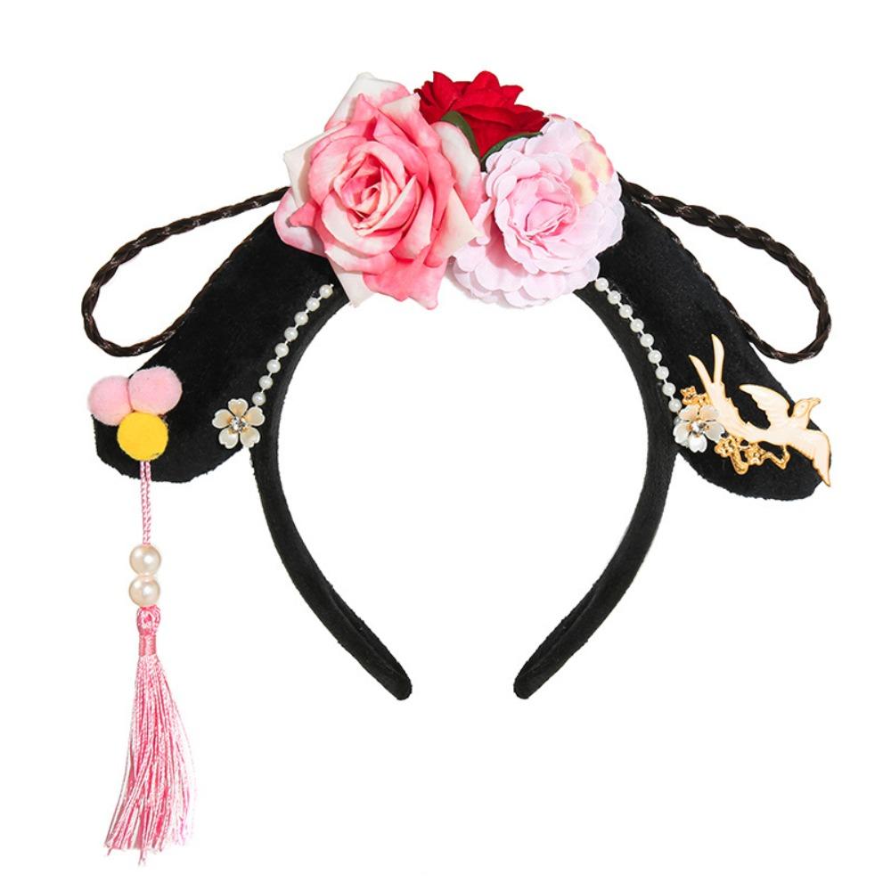 Sweet Chinese Style Hair Hoop Long Tassel Children Hair Bands Performance Props