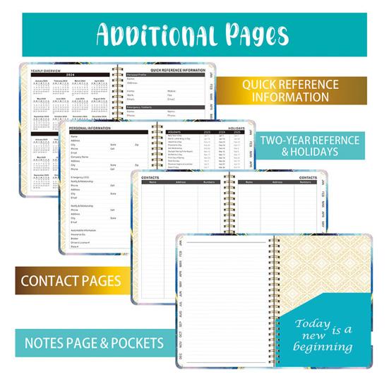 Планировщик 2025 года, блокнот с плотной бумагой, чернила, герметичные, двусторонние, для записи, отслеживания встреч, блокнот сзади