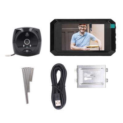Цифровая камера дверного звонка с глазком 3,97 дюйма 200 Вт HD 135 градусов Широкий угол Ночное видение Умный цифровой дверной глазок