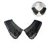 Fashion Organza Faux Collar with Beaded Embroidery Sophisticated Apparels Accent for Ladies Blouse Lapel False Collar