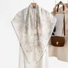1116 new silk georgette 111 square scarf women's versatile printed silk scarf light luxury retro high-end shawl scarf