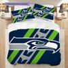 Постельное белье с узором Seattle Seahawks Комплект одеял Покрывало Наволочка Домашний Декор Подарок на День Рождения (1 пододеяльник + 2 наволочки, без наполнителя)