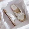Fashion Cross Belt Espadrilles Slippers Woman Flat Heel Sandals Hemp Fisherman Shoes Ladies Slides Outdoor Flipflops Femme Bow Pantuflas