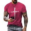 Men's Casual Cross Faith Printed T-shirt for Streetwear Trendsetters Shirt