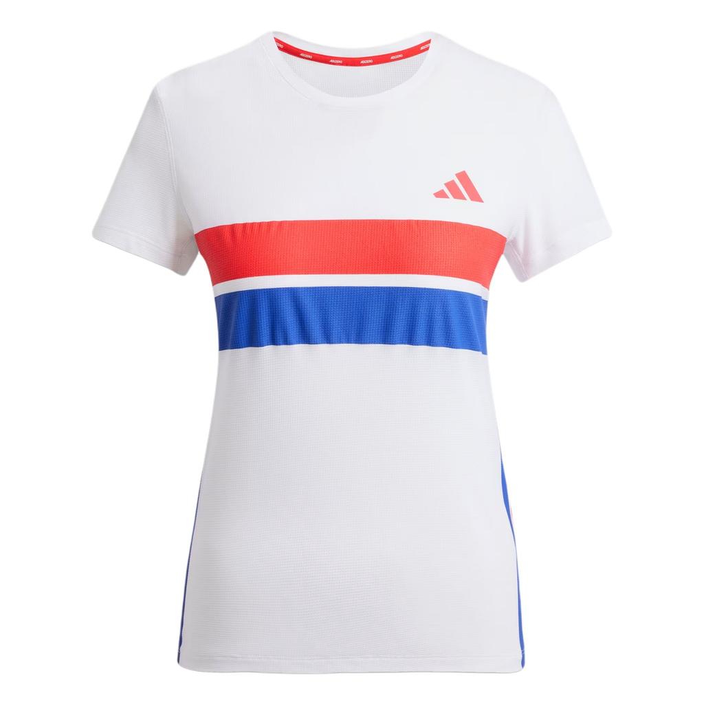 adidas Adizero Climacool Спортивная футболка с влагоотводящей тканью, облегающего кроя, с коротким рукавом и круглым вырезом, женская, топы, белая, JD7326