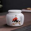 Porcelain White Color Chinese Style Lotus Pattern Sealed Storage Tea Jar Travel Easy to Carry Power Spice Tea Box Teaware
