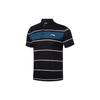 Training Series Striped Print Square Neck Short Sleeve Polo Shirt Men Polo Shirts Black APLQ037-1
