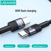 USAMS 60W Dual-Head USB-C Cable for Fast Charging Apple iPhone 15 Pro