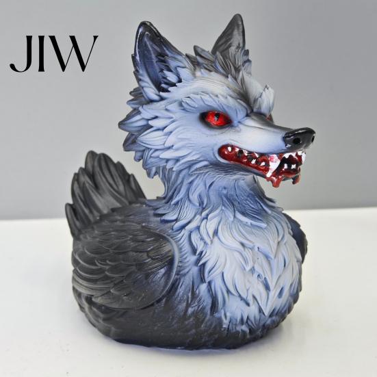 Miniature Werewolf Duck Decor 3D Printed Wolf Collectible Figurine, Halloween Striking Wildlife Desk Decor, Board Game Scene Decoration Statue
