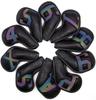 Golf Iron Cover, Head Cover, Synthetic Leather, Retroreflective Function, Stylish, 10 Pieces (03)