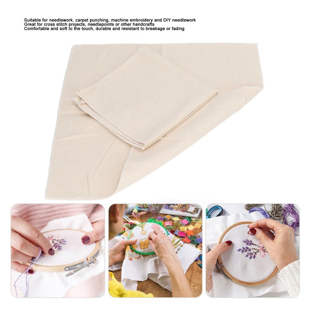 2pcs Cotton Material Punch Needle Fabric Large Size Cross Stitch Aida Cloth  For Art Projects