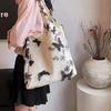Embroidered Butterfly Canvas Lace Bag Large Capacity Versatile Shoulder Bag For Women Travel Shopping Tote Handbags ARI