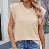 Женская мода однотонный круглый вырез свободный короткий рукав пуловер футболка топ