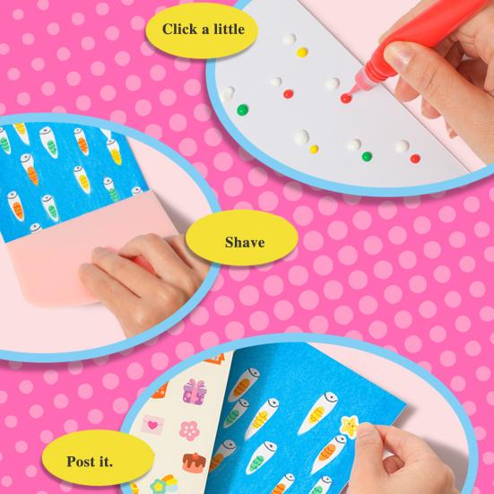 Детский набор для рисования ракелем, набор наклеек с красками и радугой, точечная живопись