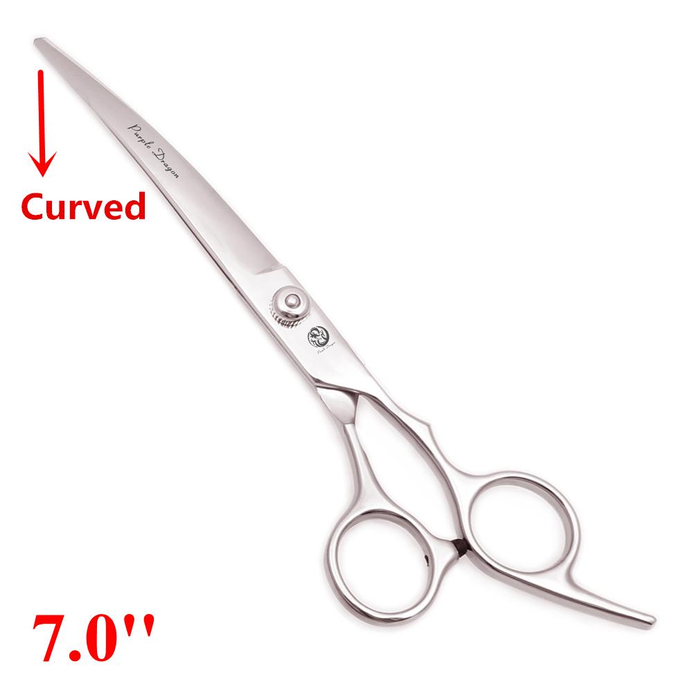 7'' Профессиональные ножницы для стрижки собак Парикмахерские ножницы Изогнутые филировочные ножницы Кот Питомец Салон Парикмахерская Японская сталь Z4001