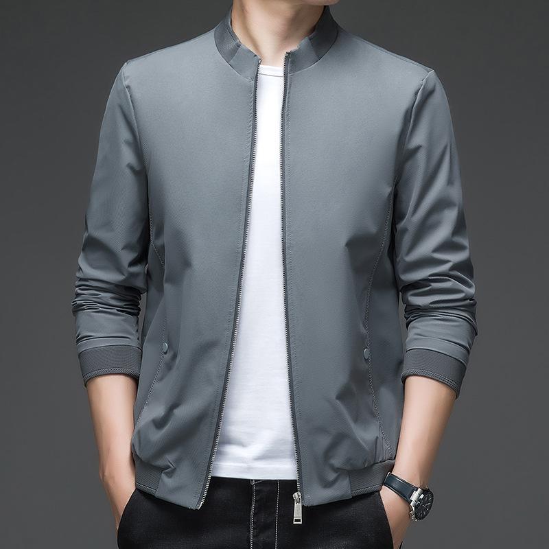 Мужская куртка с воротником, тонкое деловое повседневное пальто, мужская весенне-осенняя бейсбольная куртка