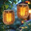 Солнечные садовые фонари уличные светодиодные фонари на солнечной батарее ротанговый водонепроницаемый декоративный фонарь для двора патио дорожки деревьев