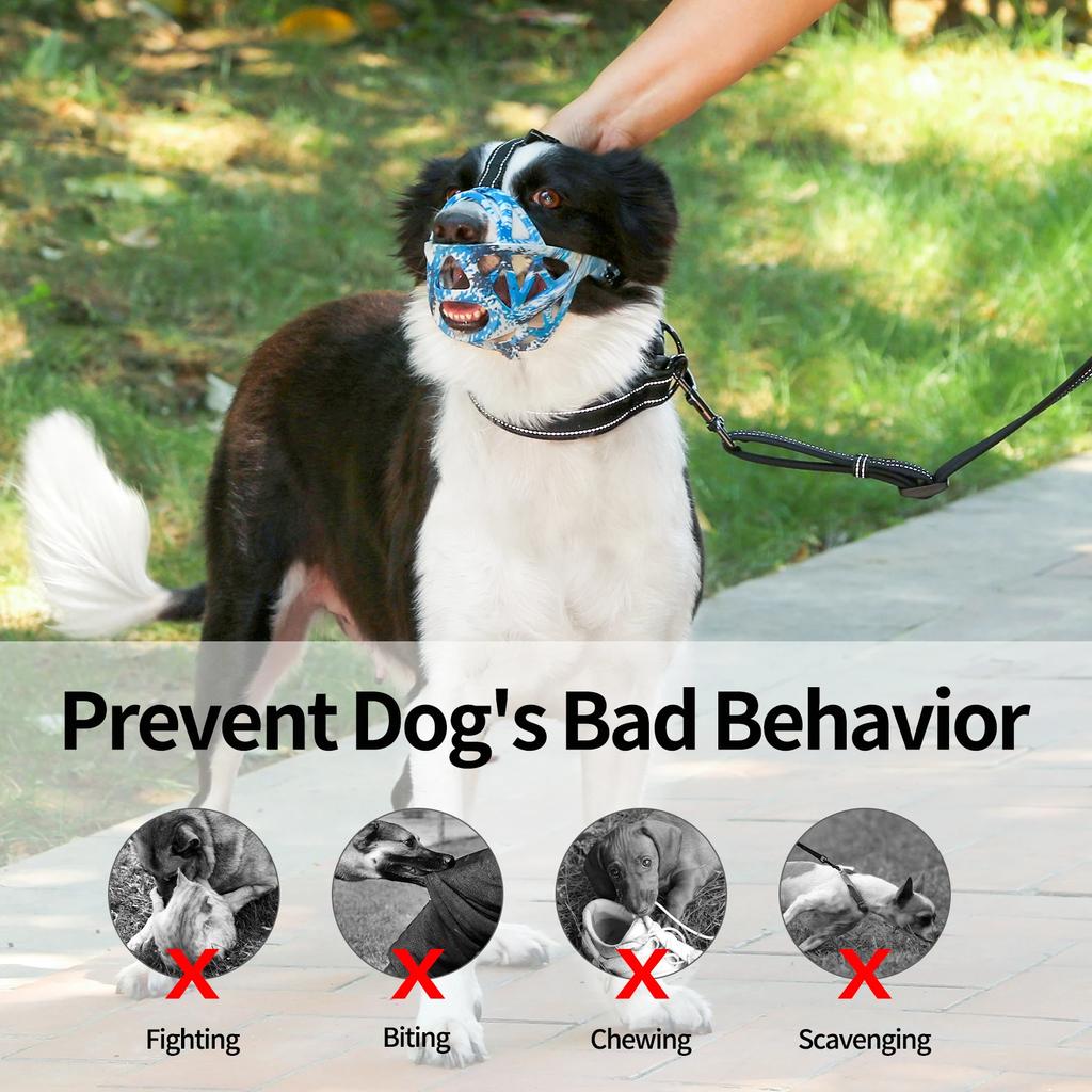 Adjustable Dog Muzzle Mask Breathable Mouth Basket Silicone Muzzles Anti Bite Barking Mesh Halter Pet Safe Training Accessories