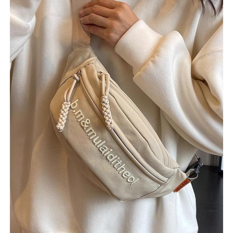 Женская нагрудная сумка кроссбоди, новая, в спортивном стиле для отдыха, плечевой рюкзак, нишевая поясная сумка, сумка-пельмень, весна и лето