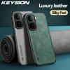 KEYSION Luxury Retro PU Leather Case for IQOO Neo10 Pro Soft Silicone+PC Shockproof Phone Back Cover for VIVO IQOO Neo 10 Pro 5G