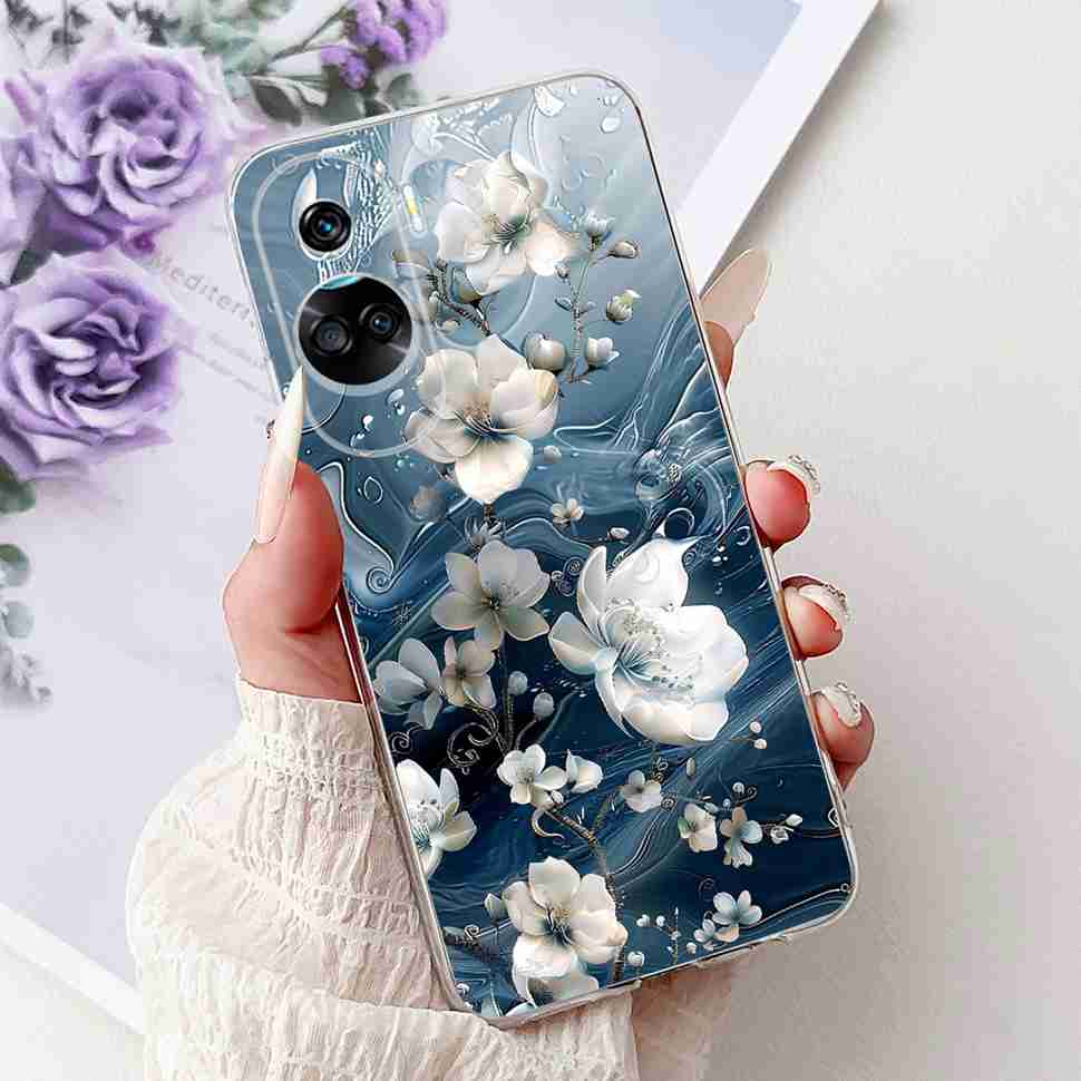 For Huawei Honor 90 Lite Case New Painted Flowers Soft Silicone TPU Cover For Honor 90 Lite CRT-NX1 6.7" Shockproof Phone Cases