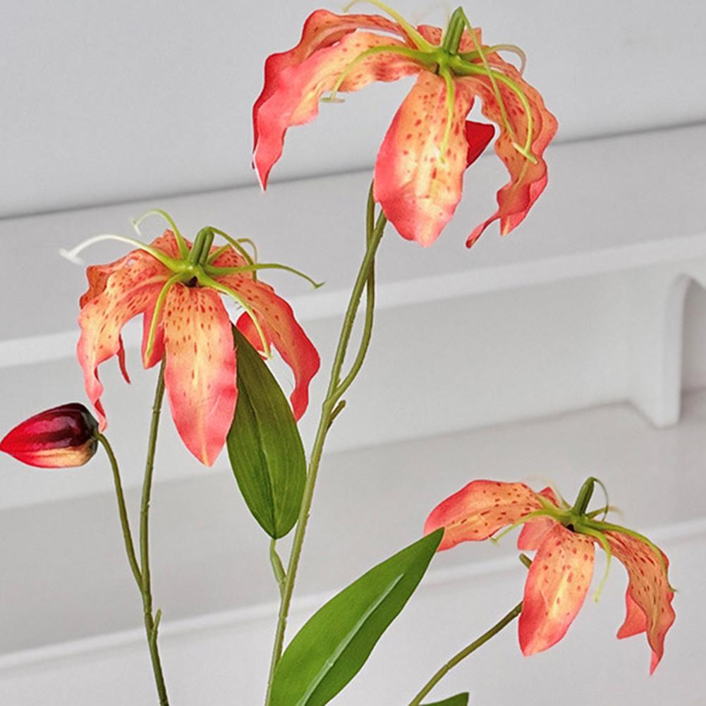 Creative Prop Use Artificial Flower Gloriosa Lily Lifelike Texture