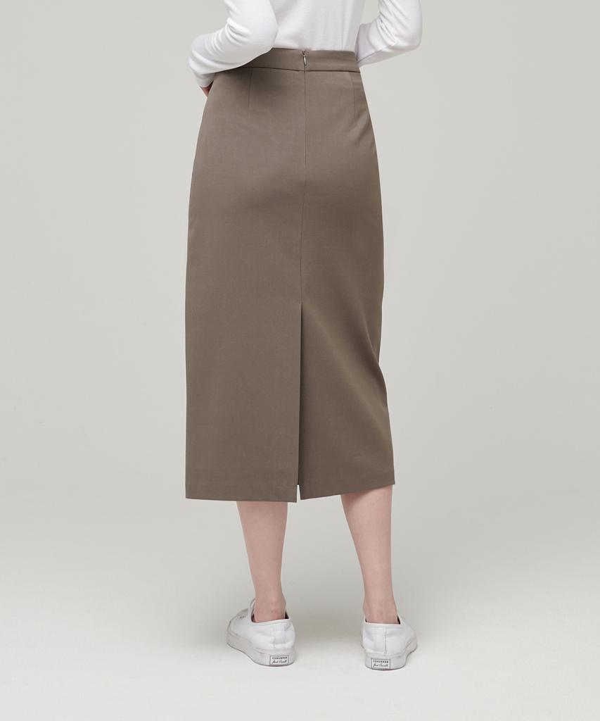 Musinsa Standard Woman Women'S High-Waisted Long Skirt [Dusty Beige]
