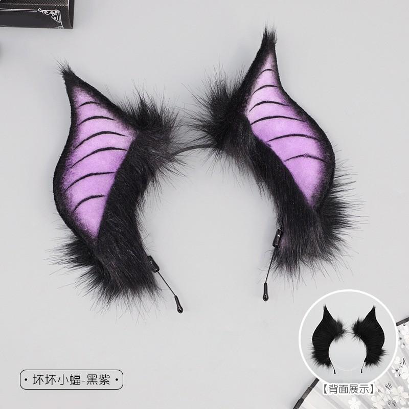 Halloween Bat Ear Headband Costume Accessory Cosplay Party Dress Up Soft Plush Animal Headpiece Unisex