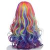 Fashion Rainbow Color Wave Long Curly Hair Fiber Synthetic Wig Anime Party Holiday Cosplay