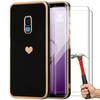 Protective Case - BOOLING - for Samsung Galaxy S9+ - Shockproof Silicone - Heart Pattern - 2 Tempered Glass