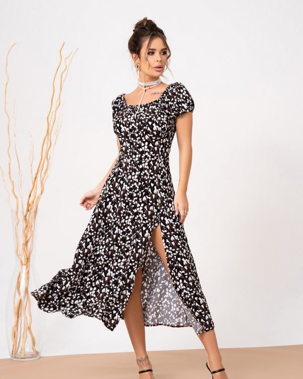 Ретро платье с разрезом ISSA Plus