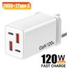 Total 120W 4 Ports GaN USB Charger Type C Fast Charging Wall Adapter 2PD 2USB Quick Charge 3.0 Travel Chargers Charging adapter