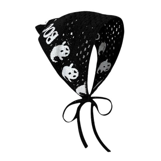 Повязка на голову во французском стиле в стиле бохо, вязаная крючком цветочная треугольная косынка на шнуровке, бандана в стиле Хэллоуина