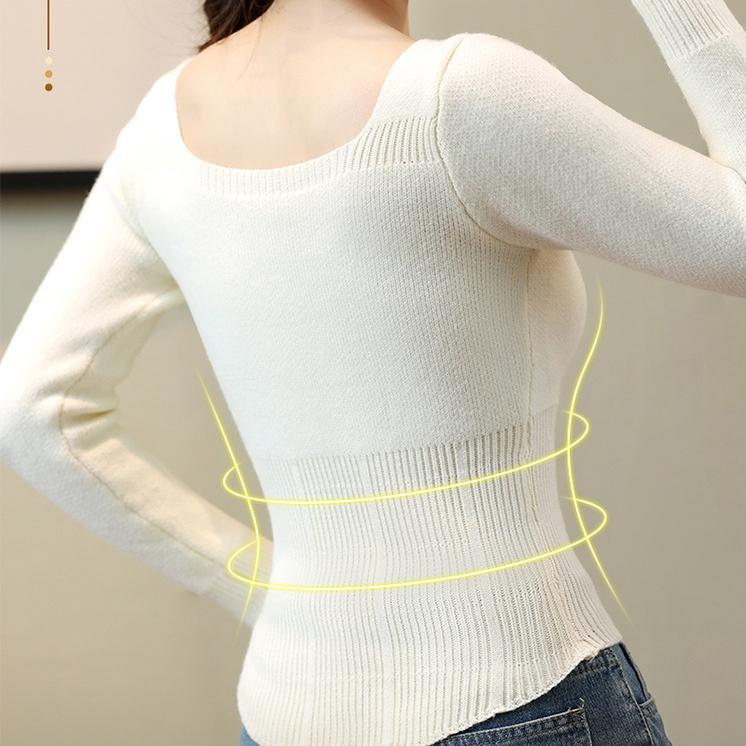 Осенне-зимние женские вязаные свитера бархатная майка термобелье с нагрудной подкладкой