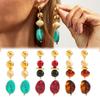 Retro Luxury CCB Pendant Dangle Earrings Irregular Design Drop Ear Jewelry  Daily Wear
