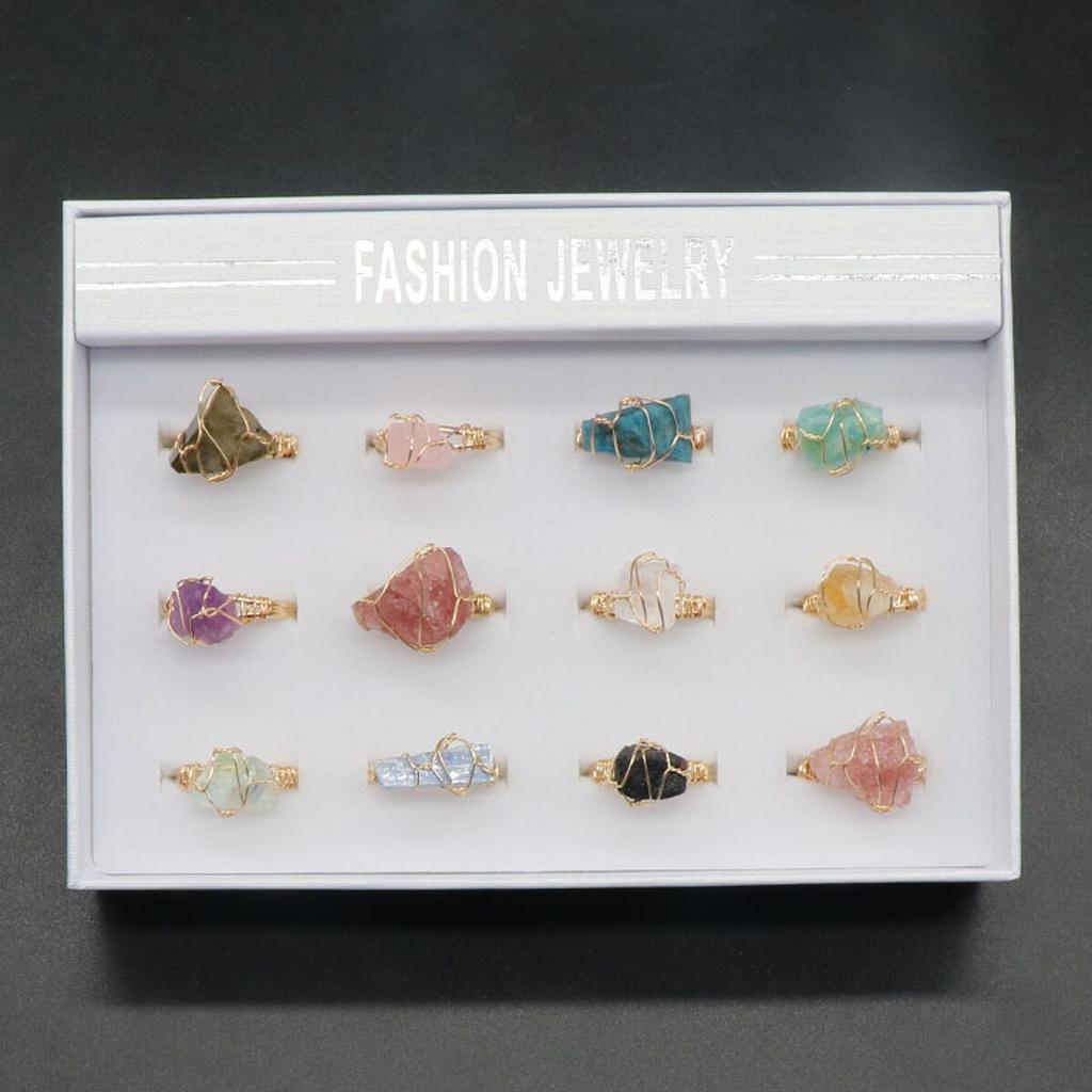 Women Ring Natural Stone Crystal Winding Adjustable Ring Charms For Elegant Women Love Romantic Birthday Gift