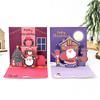 3D Pop Up Christmas Greeting Card Kids Mini Cartoon Christmas Blessing Greeting Cards with Envelope New Year Xmas Post Gift Card