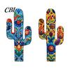 Decorative Cactus for Walls 2Pcs Wall Decor, Western Wooden Home Farmhouse Mexican Vintage Ethnic Hanging Ornaments Art Living Room Bedroom