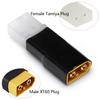 LINSYRC 2-Piece XT60 Male To Tamiya Female Connector Adapter and 2-Piece XT60 Female To Tamiya Male Connector Adapter for Nicd Nimh Dynamite Pack