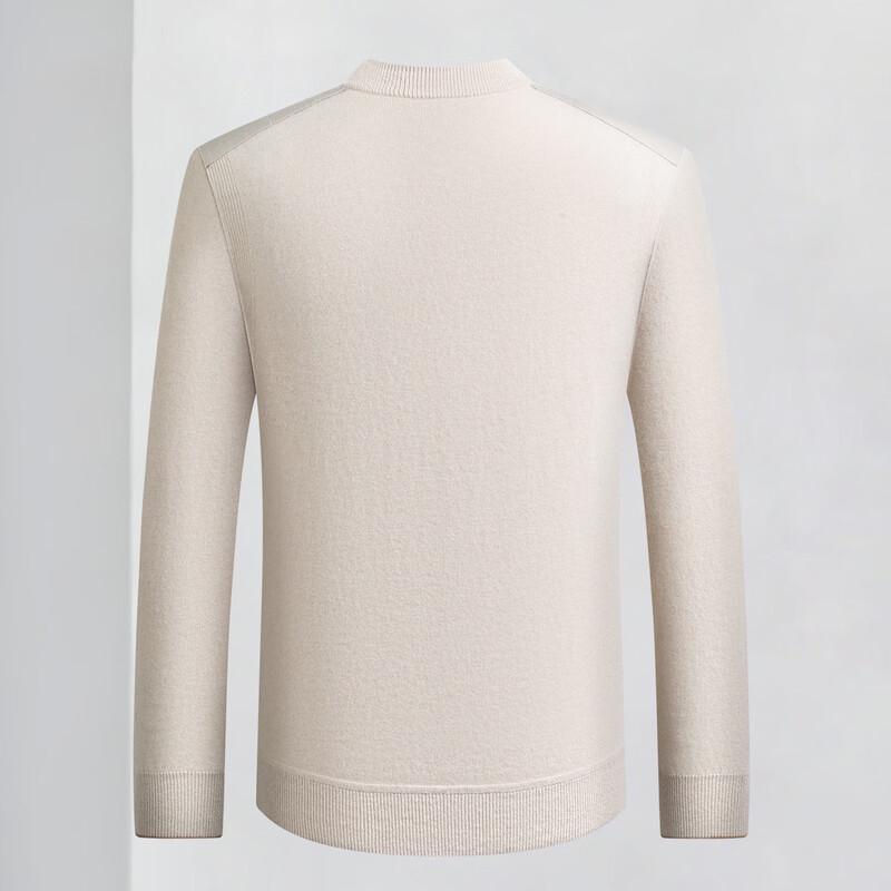 Luosi Men's Double-Layer Round Neck Wool Sweater