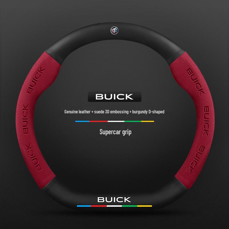 Genuine Leather Steering Wheel Cover for Buick: Encore, Verano, Excelle, Regal, LaCrosse, GL8