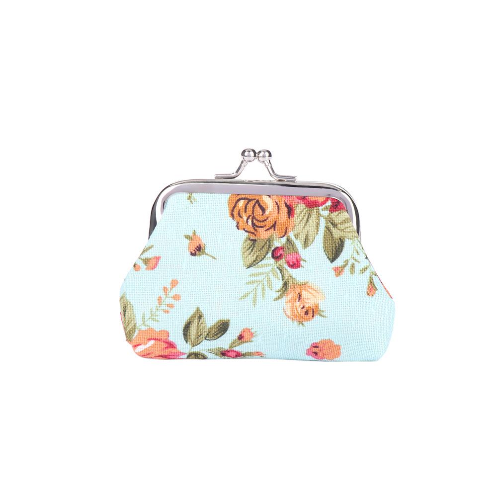 Floral Women Retro Mini Vintage Flower Clutch Bag Small Wallet Coin Purse Credit Card Holder