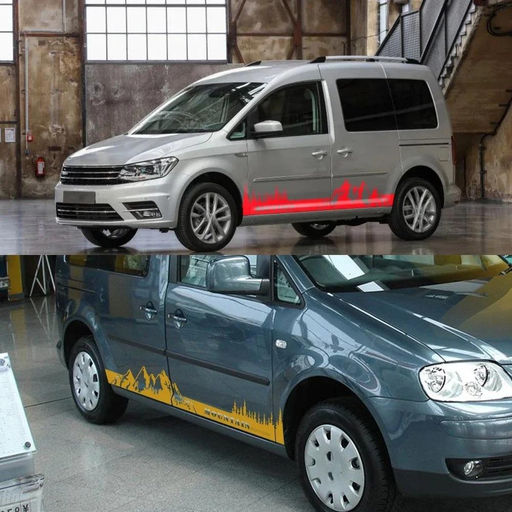 2PCS Car Door Stickers For Volkswagen VW Caddy MK1 MK2 MK3 2 3 4 Maxi Kombi Camper Van Graphics Vinyl Decals Tuning Accessories