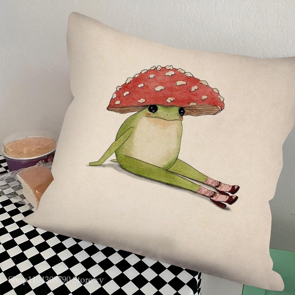 1 шт. Забавная наволочка в стиле ретро с изображением растений и грибов, квадратная, для спальни, дивана, отдыха, комфорта, автомобиля, гостиной, домашнего декора.